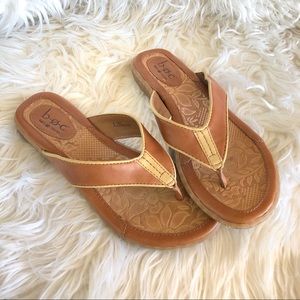 { B.O.C } Brown Faux Leather Comfort Sandals